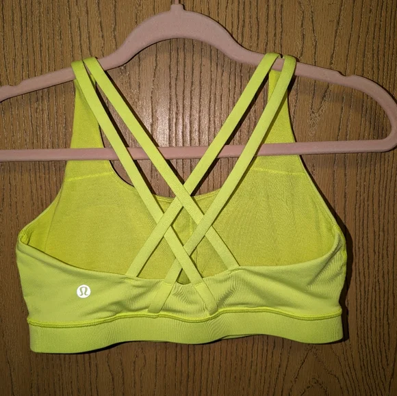 EUC Lululemon Energy Bra *8* Highlight Yellow π - Picture 5 of 11